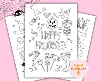 Halloween Coloring Pages for kids and adults, printable coloring sheets