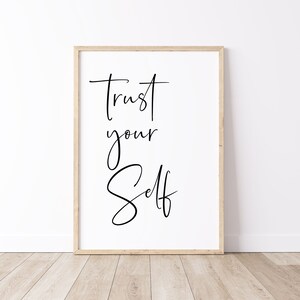 Faites-vous confiance Impression numérique, Faites-vous confiance Motivation PRINTABLE Life Quote, Inspirational Wall Decor, Téléchargement instantané PNG, jpg