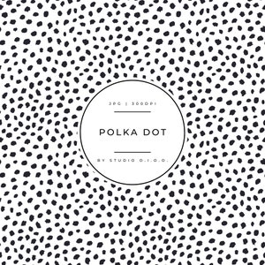 Digitaal papier met zwarte witte stippen | Naadloze polkadotmap | Naadloos stippenpatroon | Zwart-wit digitale print | Digitale downloads