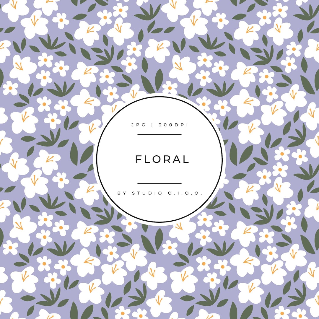 Boho Floral Seamless Pattern | Lilac Botanical Digital Paper (digital ...