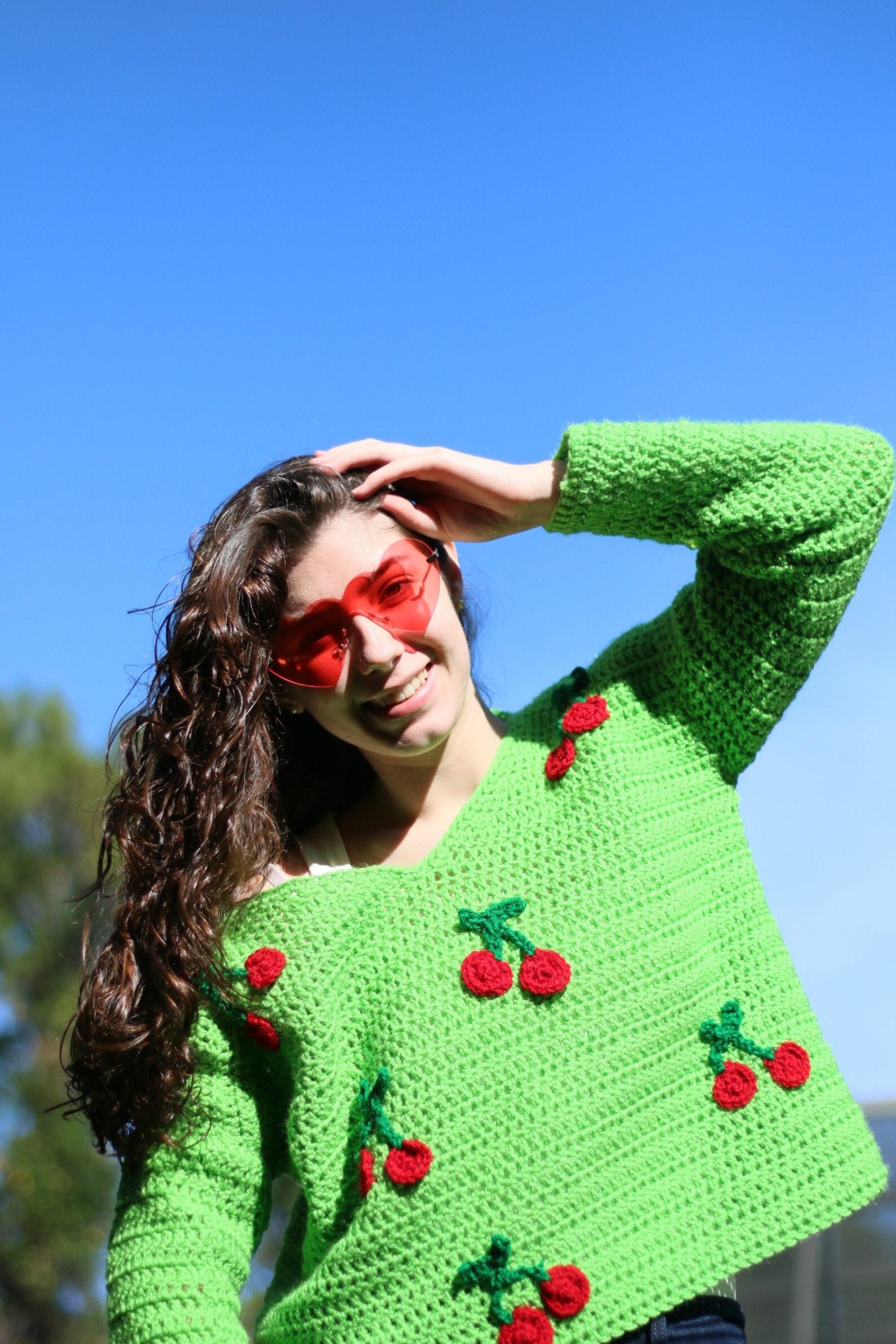 Crochet Cherry Sweater Etsy