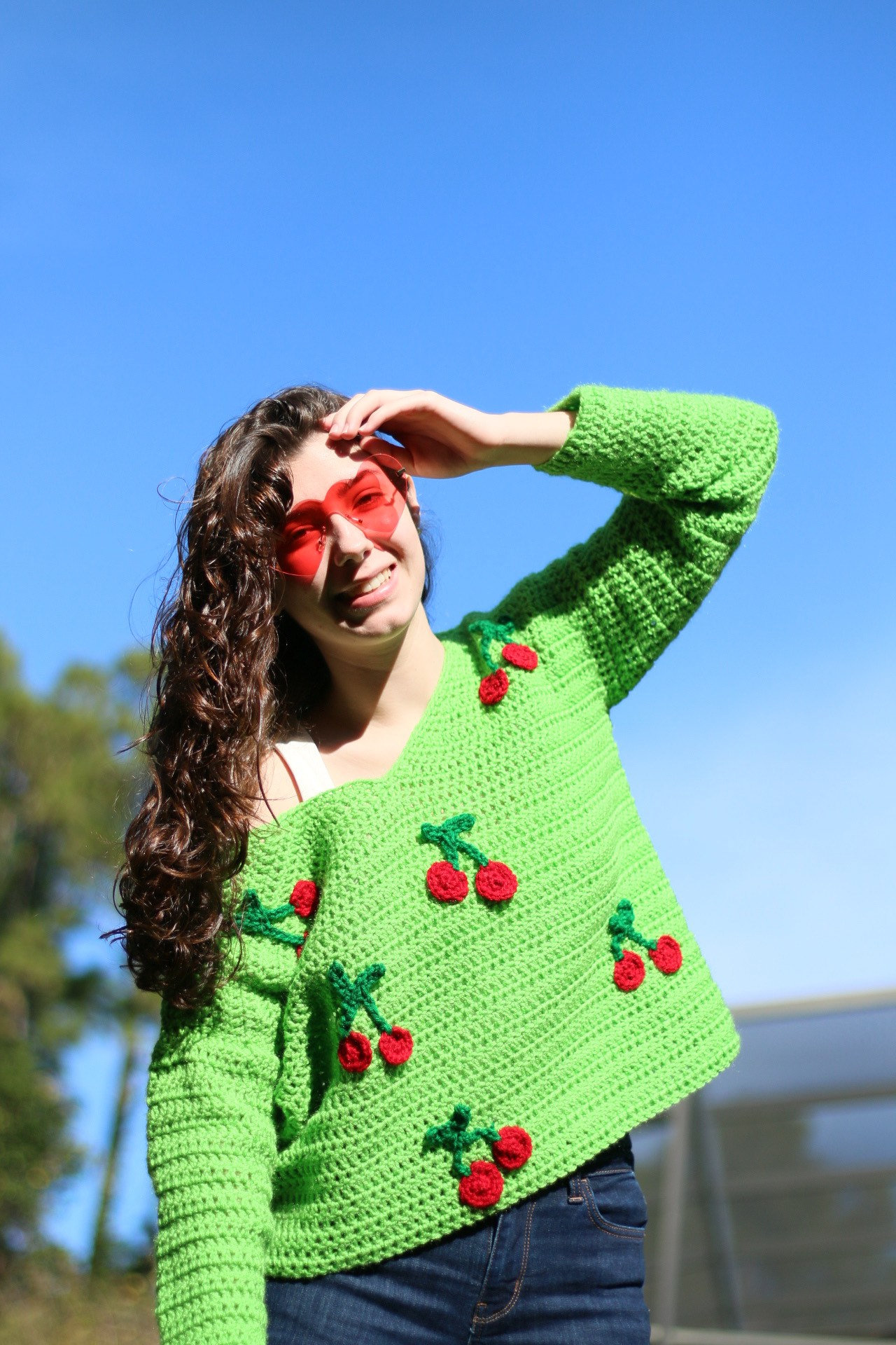 Crochet Cherry Sweater Etsy