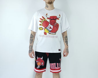 Chicago Bull clocaction brodé Bricolage T-Shirt Homme Logo à Manches Courtes