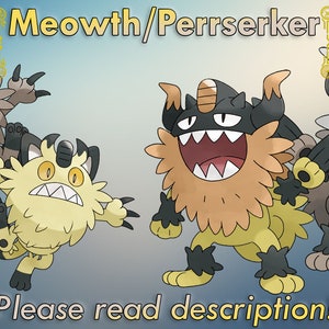 Pokémon Galarian Meowth E Perrserker Cromatici/non Cromatici 6IV Per Scarlatto/Viola, Legali