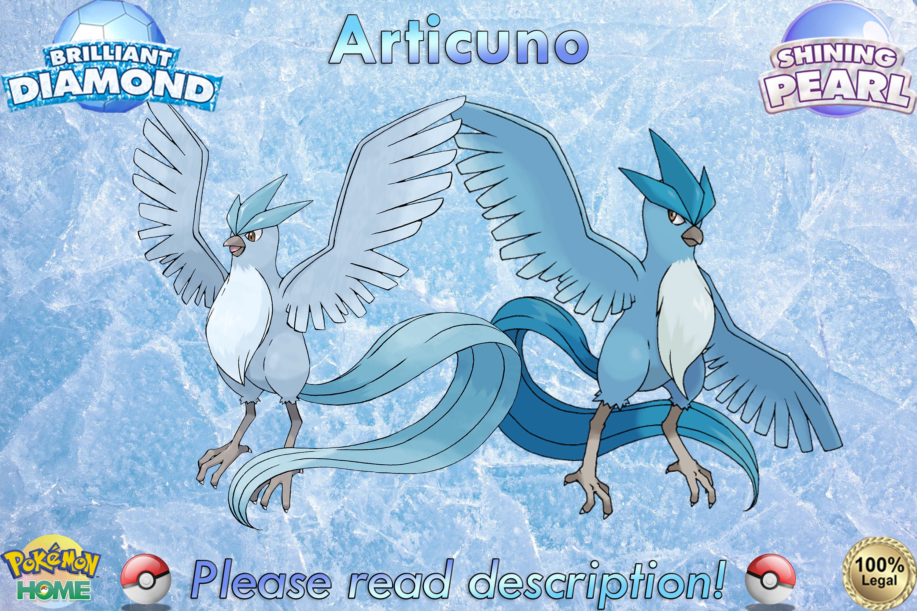 ✨ SHINY ✨ARTICUNO LEVEL 1 6IV Pokemon Brilliant Diamond Shining Pearl FAST  TRADE