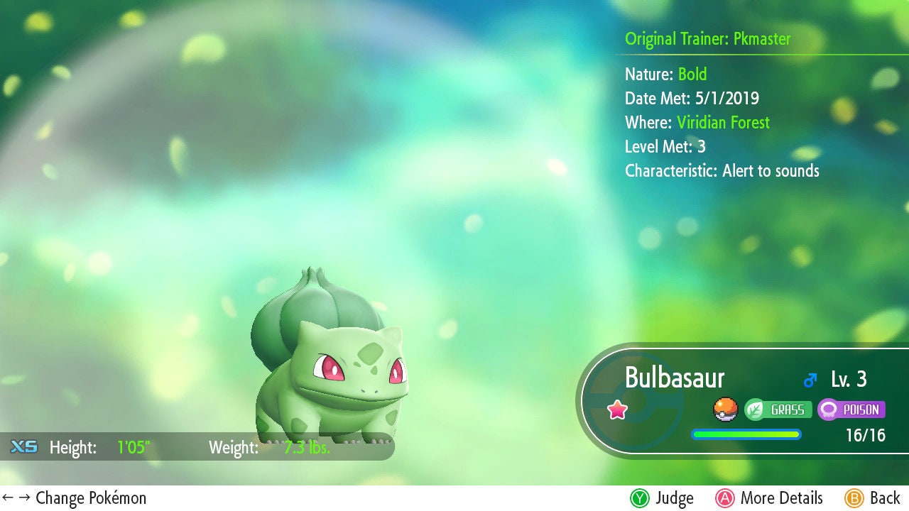 Unedited shiny bulbasaur in Lets Go Eevee! #pokemonshiny #shinyhunter