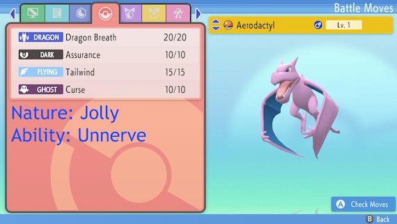 Shiny/non-shiny Aerodactyl 6IV Brilliant Diamond/shining -  Norway