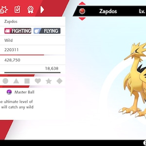 Shiny Galarian Zapdos 2022 International Challenge Wild Area EVENT 6IV - Pokémon Sw/Sh S/V (100% Legal)