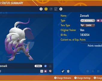 Hisuian Zoroark for Champions Battle Ready - Pokémon HOME (100% Legal)