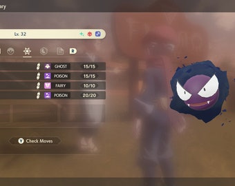 Shiny/Non-shiny Gastly/Gengar Alpha 6IV/EV Legends Arceus (100% Legal)
