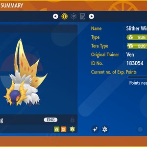 Shiny Slither Wing 6iv Battle Ready