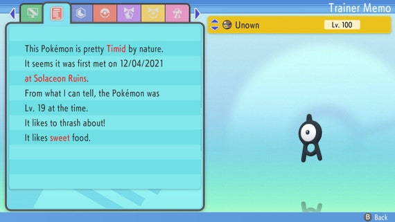 Shiny/non-shiny Unown 6IV Brilliant Diamond/shining Pearl 