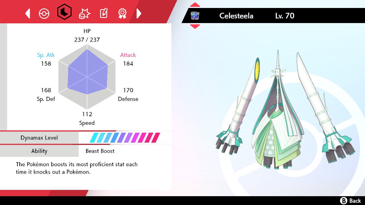 Shiny Celesteela 6IV Pokemon S/M US/UM Sword/shield Fast 