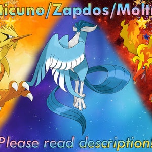 Shiny Event Articuno, Zapdos & Moltres Pokemon X, Y, Omega Ruby or