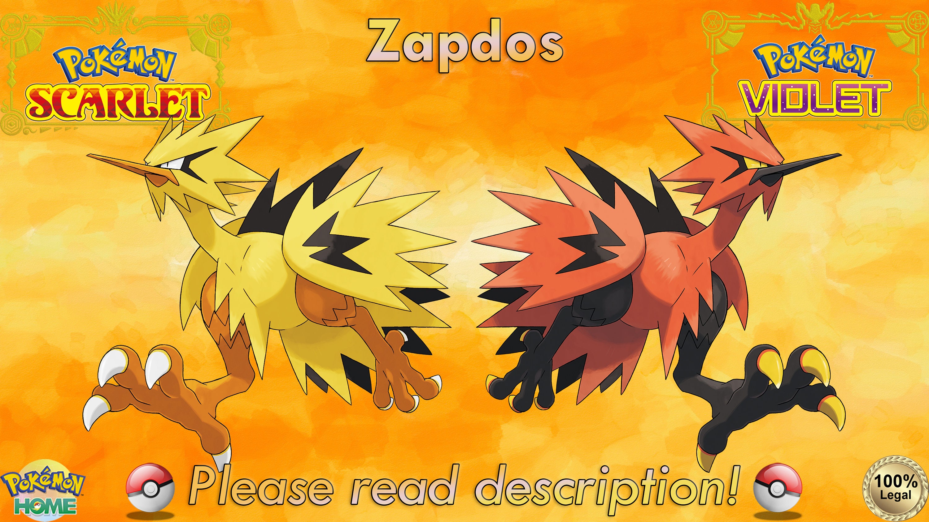 6IV Legendary Galarian Zapdos / 6IV Pokemon / Legendary