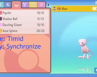 Shiny/Non-shiny Mew 6IV - Brilliant Diamond/Shining Pearl (100% Legal)