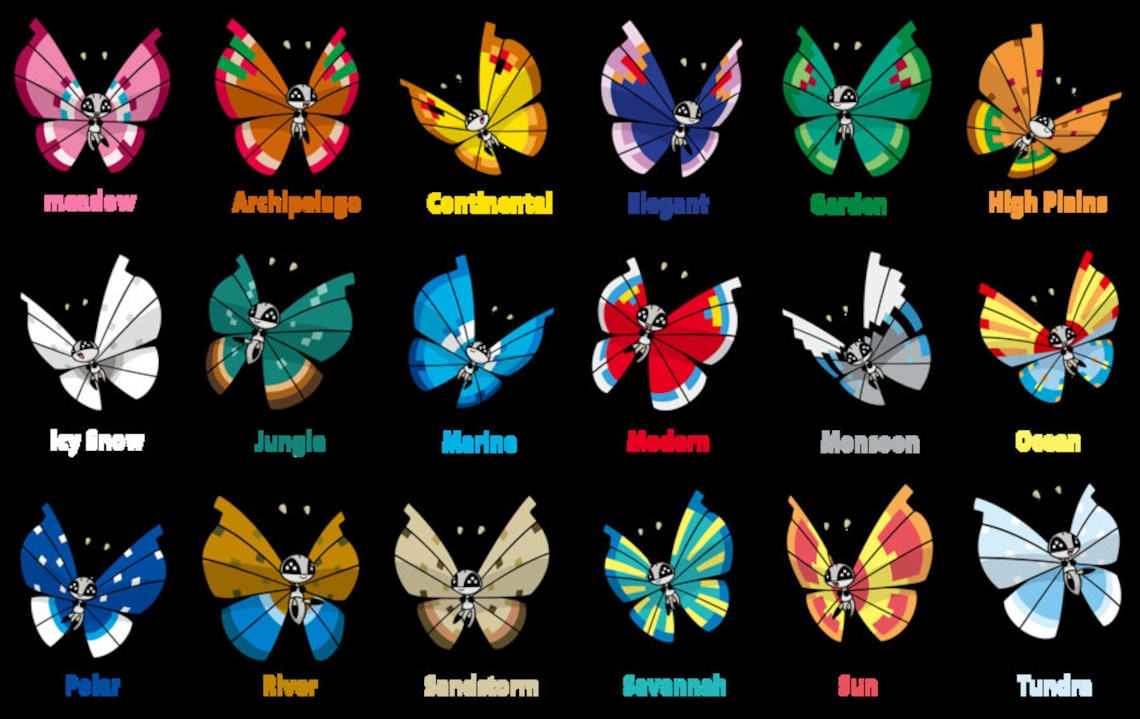 Shiny VivillonFancy/Pokeball Patterns Pack 6IV Pokemon X/Y Etsy