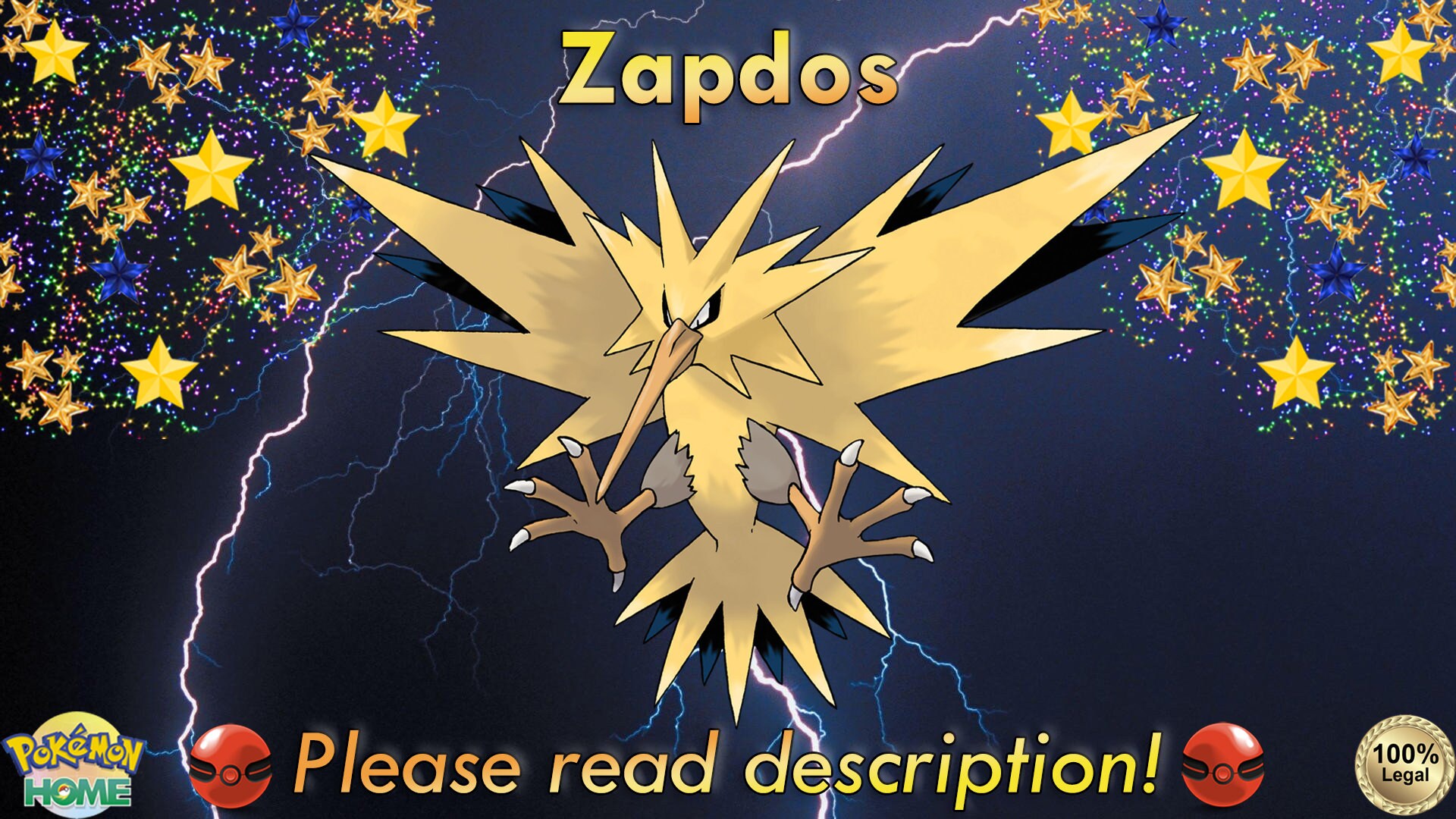 Zapdos ✨ Shiny 6IV ✨ Pokémon Scarlet and Violet