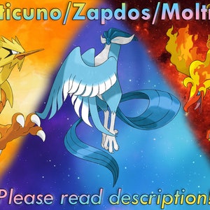 Event Shiny Galarian Articuno, Moltres and Zapdos for Pokemon Sword and  Shield