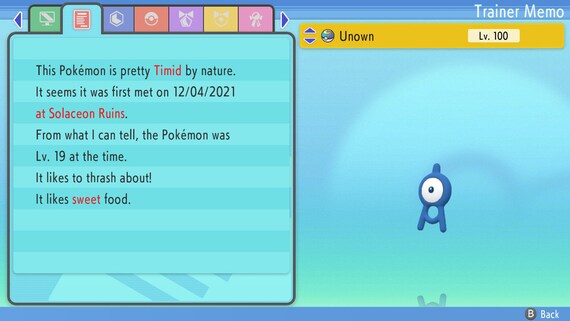 Shiny Unown (D) 