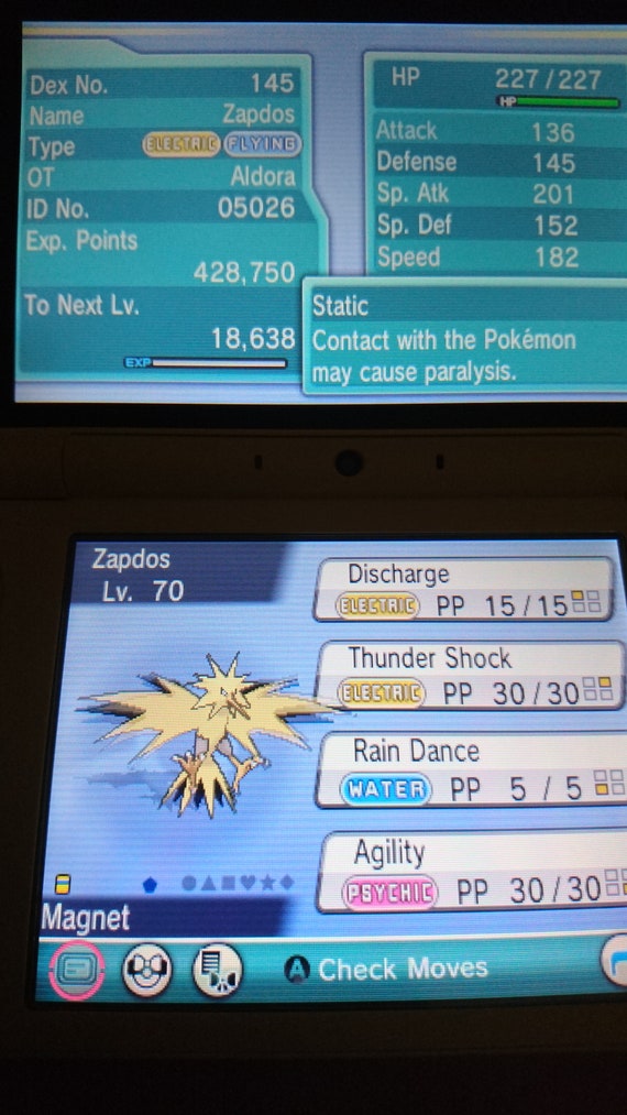 Shiny Zapdos 6IV - Pokemon X/Y OR/AS S/M US/UM Let's Go Sword/Shield