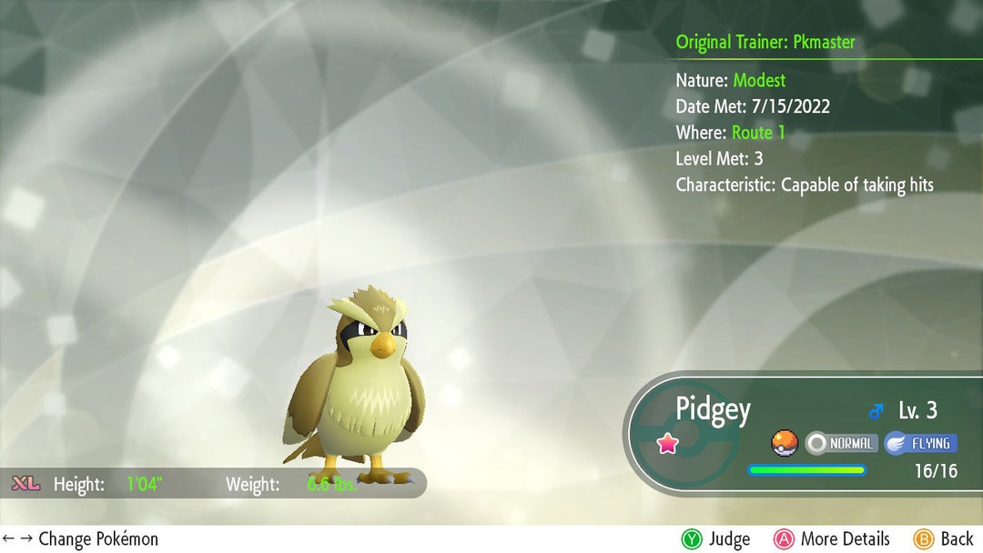 Pokemon Let's Go Pikachu Shiny Pidgey Shiny Pidgey Let's