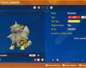 Hisuian Arcanine for Champions Battle Ready - Pokémon HOME (100% Legal)
