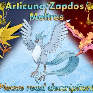 Shiny/non-shiny Articuno/zapdos/moltres Pack/bundle 6IV 