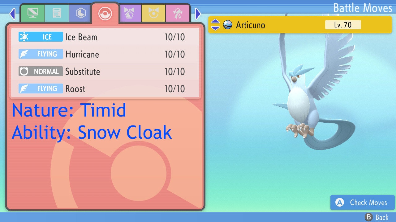 Shiny/non-shiny Articuno 6IV Brilliant Diamond/shining Pearl 