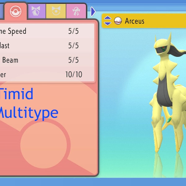 Arceus 6IV brillante/no brillante - Diamante brillante/Perla brillante (100 % legal)