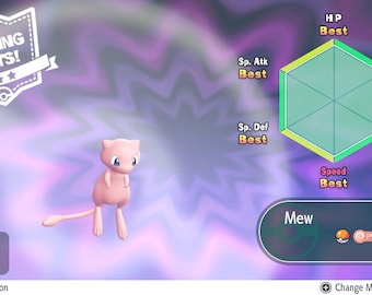 Non-shiny Mew 6IV XL Pokémon Let's Go Pikachu/Eevee HOME (100% Legal)