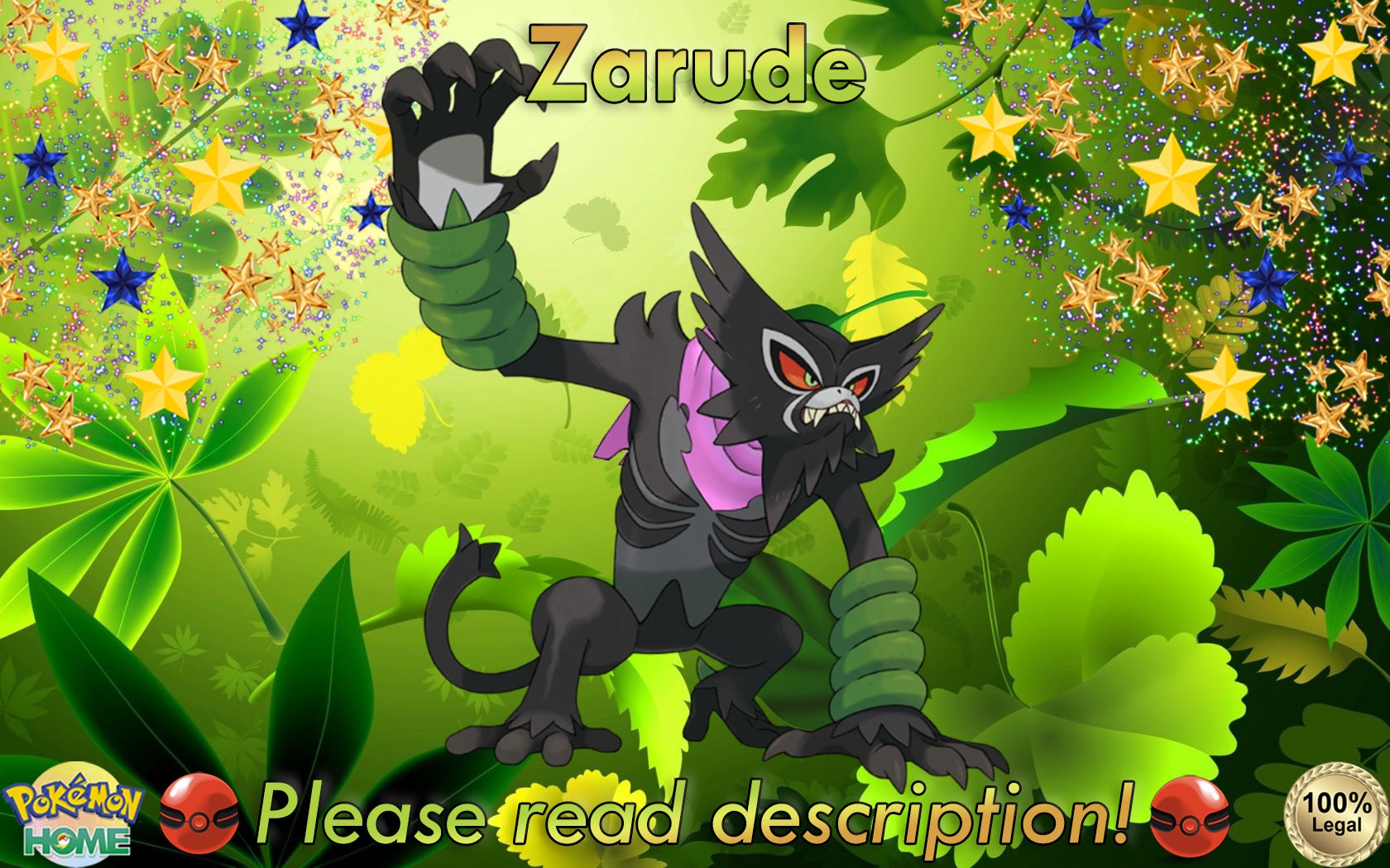 Zarude, Pink Scarf Cape Caped Dada form Zarude and Shiny Celebi 3