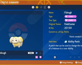 Pokémon Center Birthday Fidough EVENT 6IV - Pokémon Scarlet Violet HOME (100% Legal)