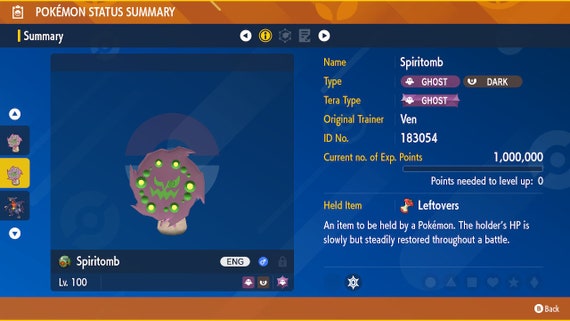 Shiny/non-shiny Spiritomb 6IV Pokémon Scarlet/violet 100% -  Norway