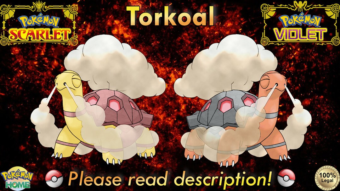 Shiny/nonshiny Torkoal 6IV Pokémon Scarlet/violet 100 Etsy