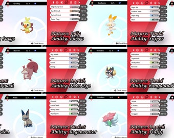 Shiny Gen 8 pre-evolutions Pokemon Sword/shield switch 