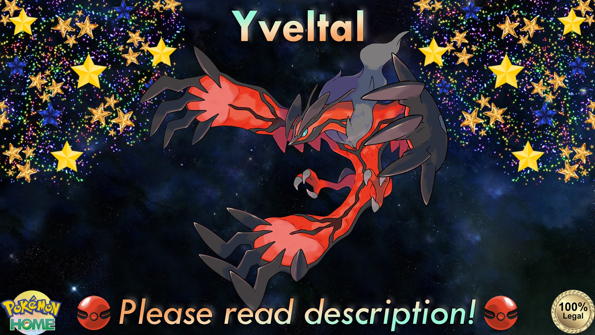 11x14 print of Yveltal and Mega Rayquaza