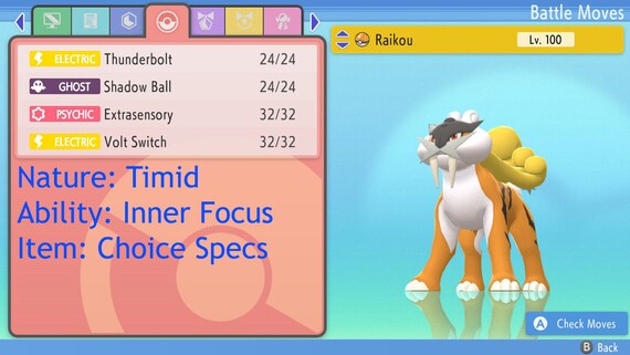 Shiny/non-shiny Raikou 6IV Brilliant Diamond/shining Pearl -  Finland