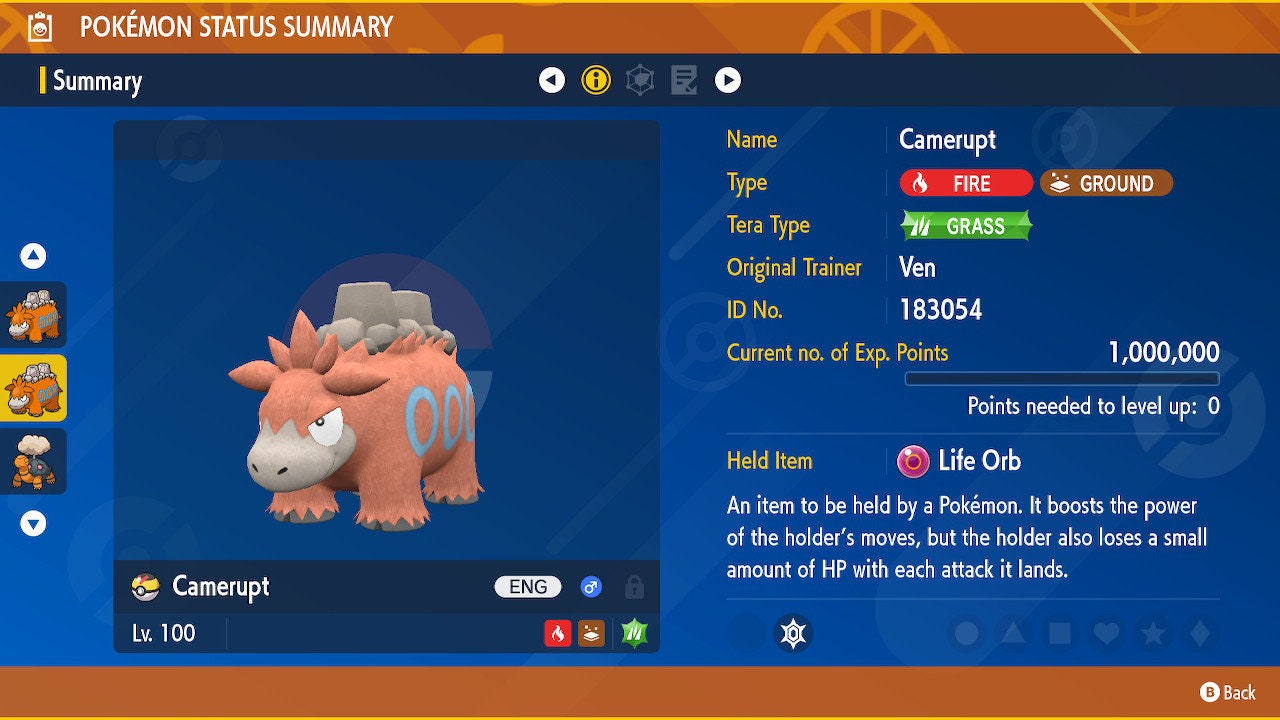 Numel Evolution Chart