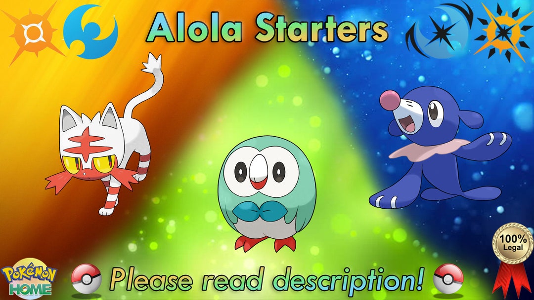 Alola Starters: Rowlet, Litten, Popplio • Competitive • 6IVs • Level 1