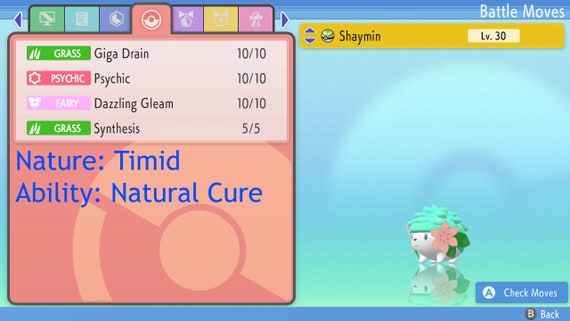 Shiny/non-shiny Shaymin 6IV Brilliant Diamond/shining Pearl 