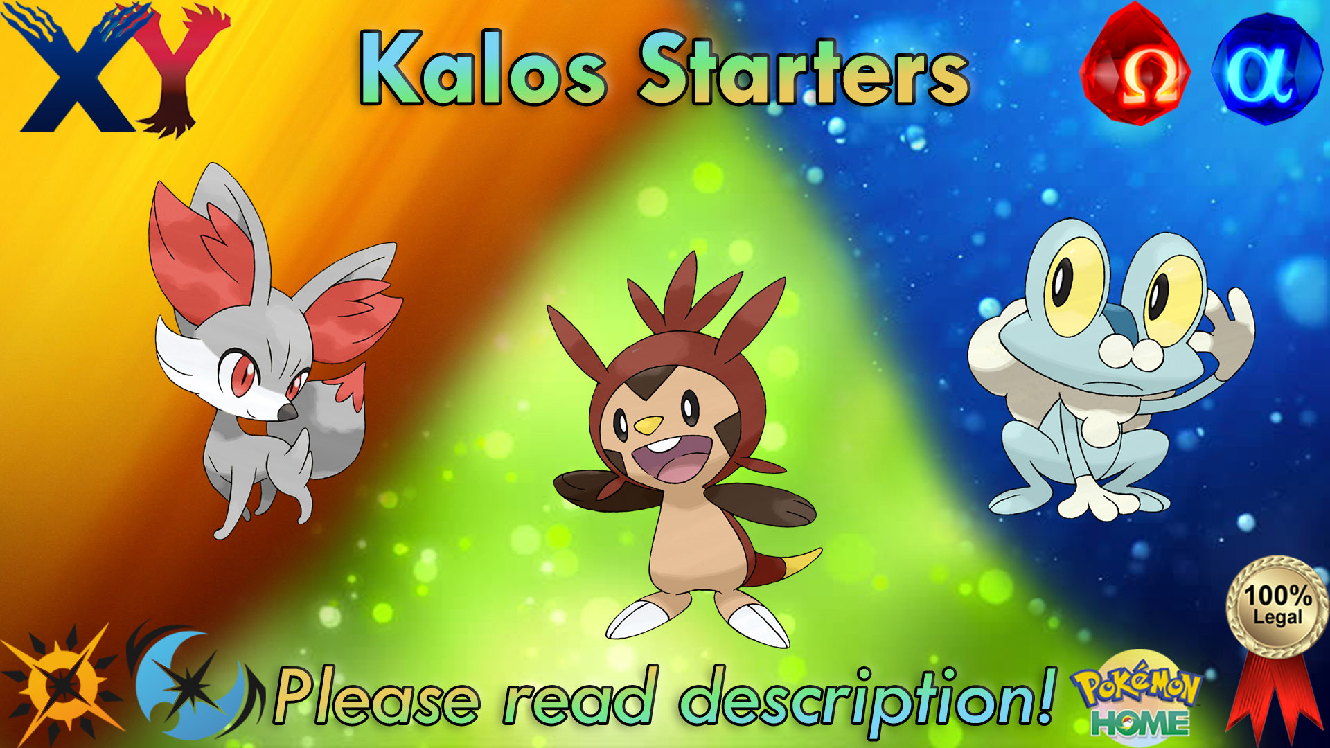 Pokemon X & Y - 6 Starter Pokemon! 3 Kalos Starter & 3 Kanto