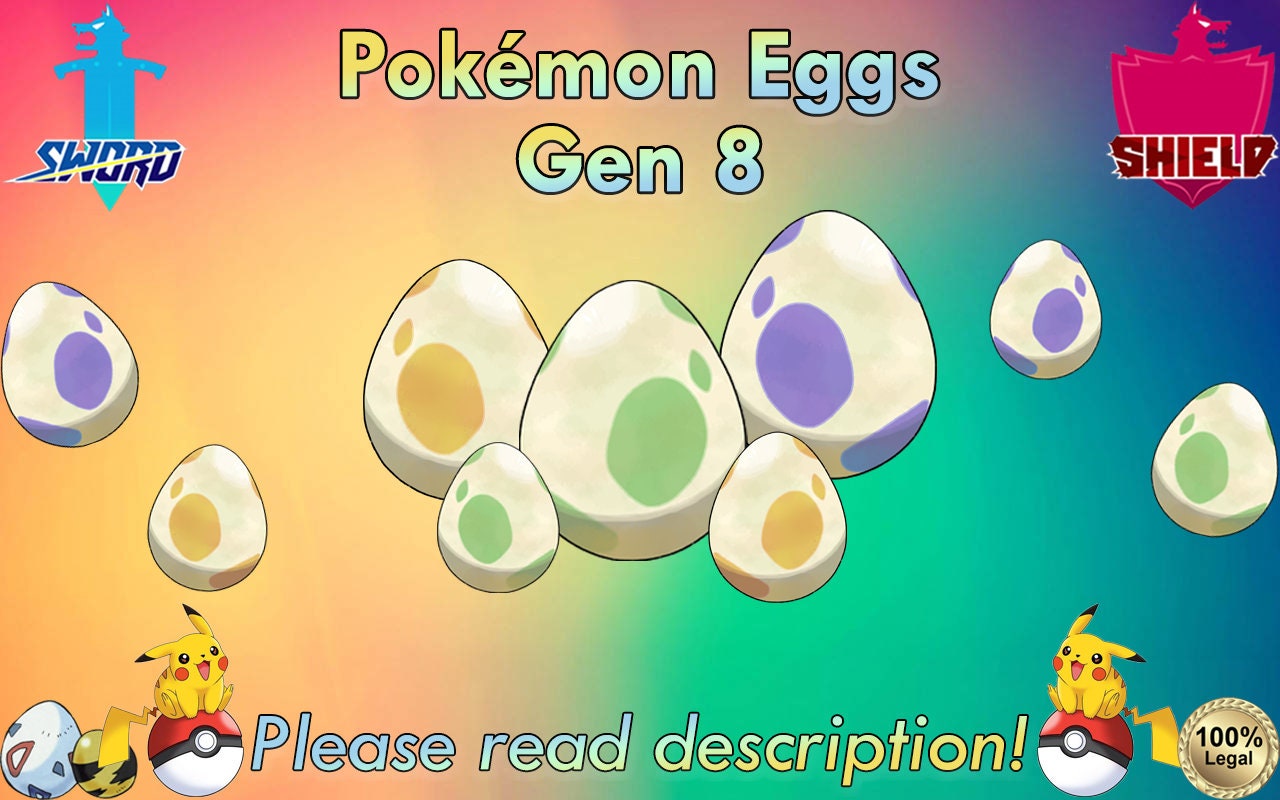 Shiny/Non-shiny Gen 8 Eggs 6IV - Pokémon Sword/Shield (100% Legal)