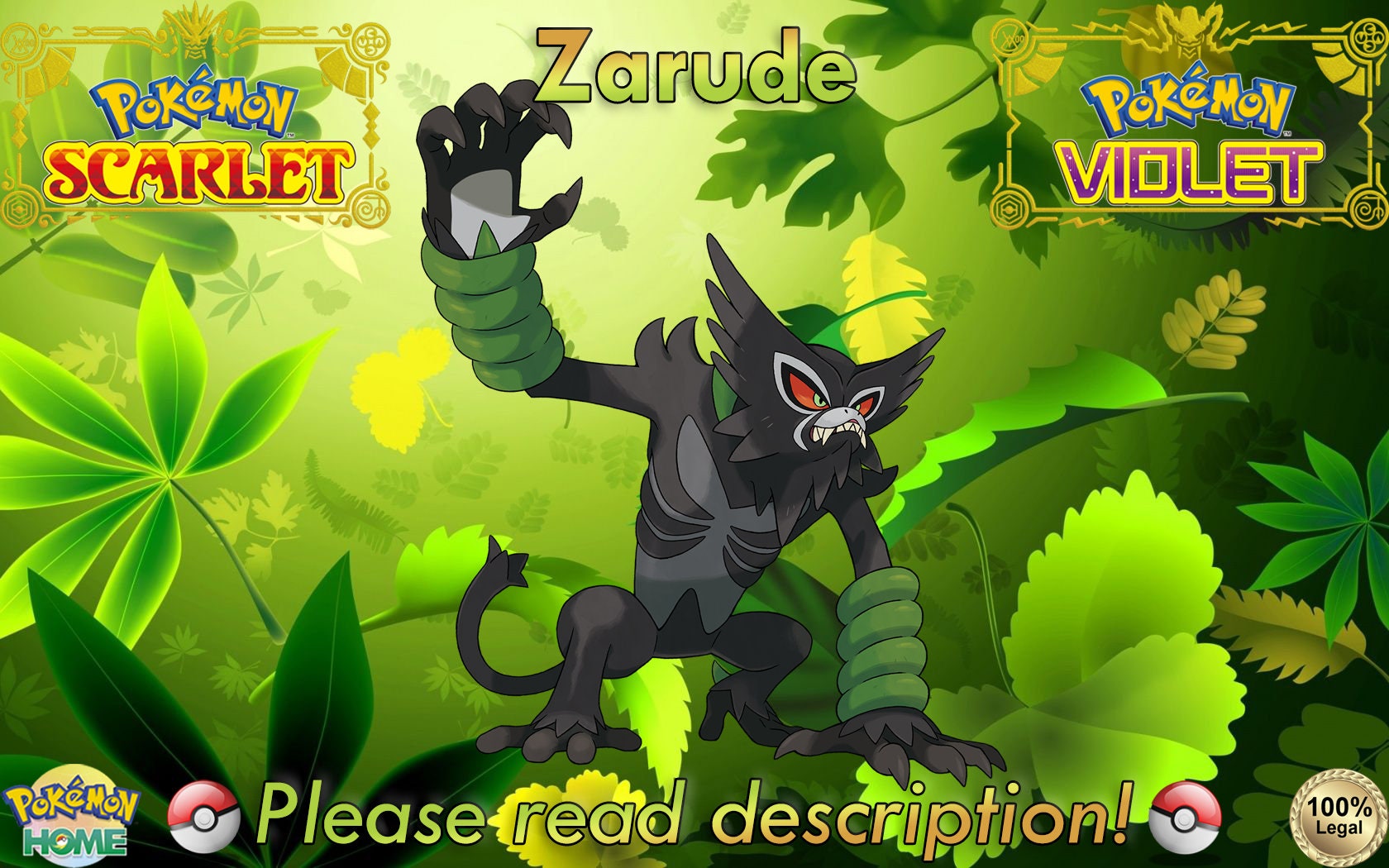 Pokemon Sword and Shield // UNMODIFIED Zarude and (Instant Download) 