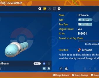 Orthworm for Champions Battle Ready - Pokémon HOME (100% Legal)
