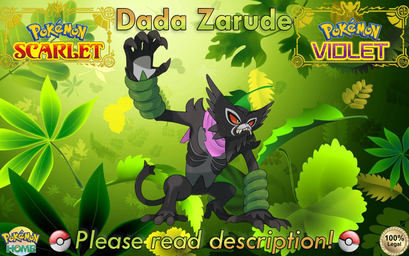 6IV Zarude Dada Event Pokemon Scarlet and Violet