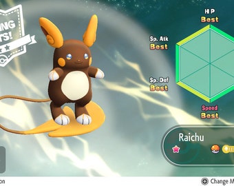 Shiny/non-shiny Alolan Raichu 6IV XL Pokémon Let's Go Pikachu