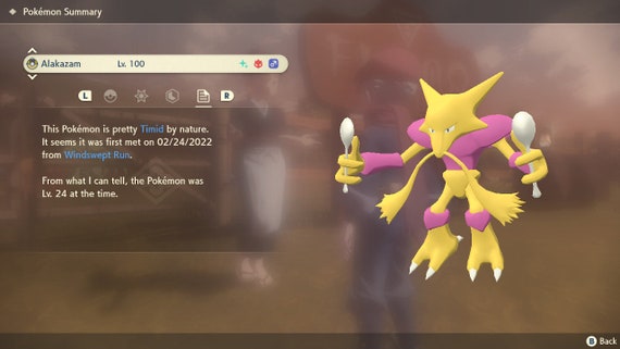 Pokemon Brilliant Diamond and Shining Pearl Alakazam 6IV-EV