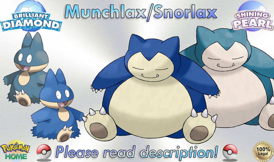 Shiny/non-shiny Munchlax/snorlax 6IV Brilliant Diamond/shining Pearl 100%  Legal - Etsy