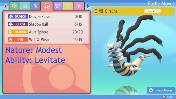 Pokemon Legends Arceus Shiny Giratina Max Effort Levels 6IV-EV Trained